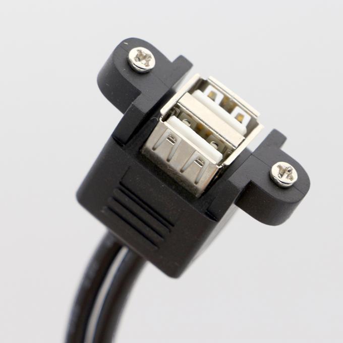 Schroefvergrendelingsstaaf 0,5 m 1 m Man tot vrouw Dual USB 2.0 Panel Mount Extension Cable 5