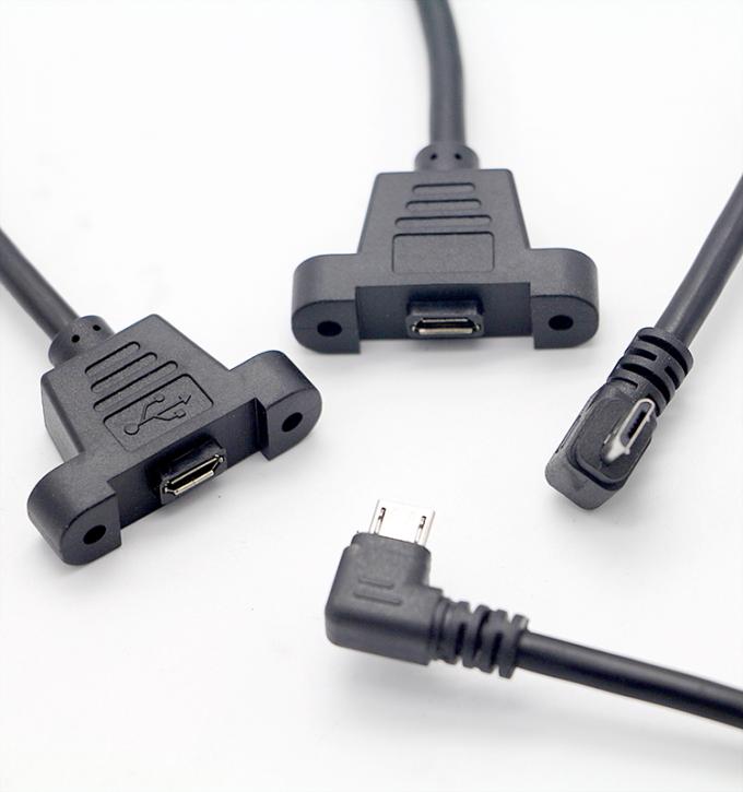 CUSTOM 0.3M 1M 90 graden opwaarts naar beneden links-rechtshoek schroef micro paneel montage USB-verlengkabel 3