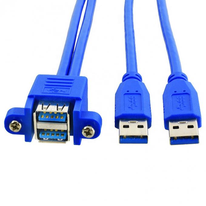 Dual Type A mannelijk naar vrouwelijk USB 3.0 verlengkabel 3