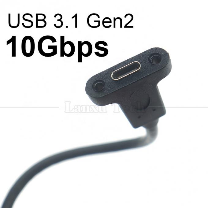 Aanpassing USB3.1 Gen2 Schroefvergrendelingsstaaf USB Type C 3.1 Panel Mount Uitbreidingskabel 3
