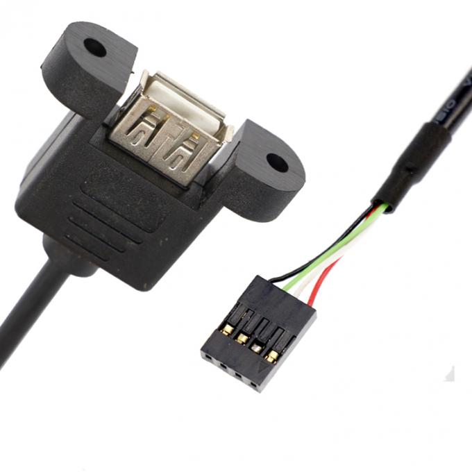 Op maat gemaakte schroefvergrendelingsstaaf 1M 2M Panel Mount Vrouwelijke USB Een mannelijke naar Dupont Connector Cable 1