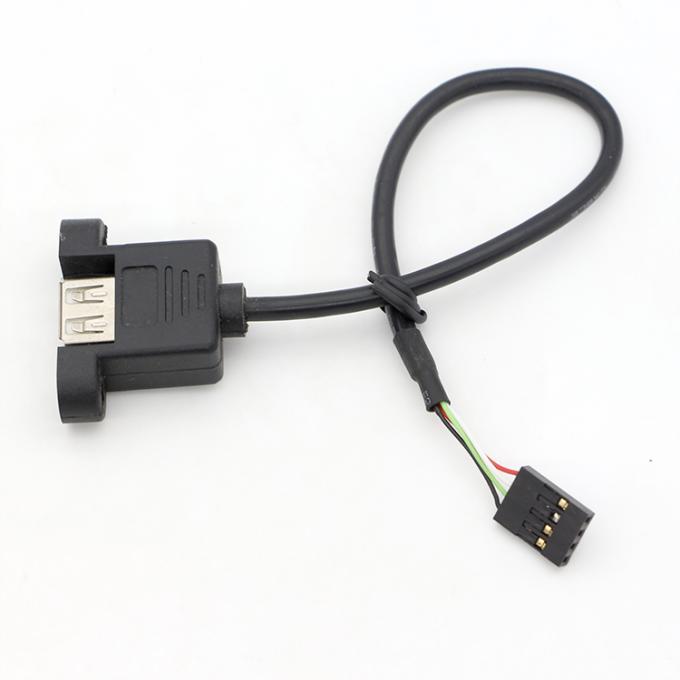 Op maat gemaakte schroefvergrendelingsstaaf 1M 2M Panel Mount Vrouwelijke USB Een mannelijke naar Dupont Connector Cable 5