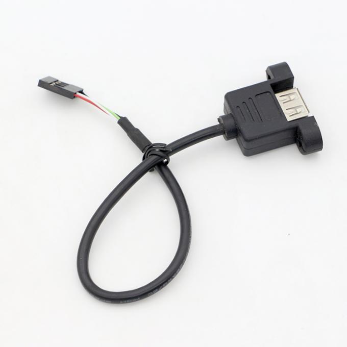 Op maat gemaakte schroefvergrendelingsstaaf 1M 2M Panel Mount Vrouwelijke USB Een mannelijke naar Dupont Connector Cable 6
