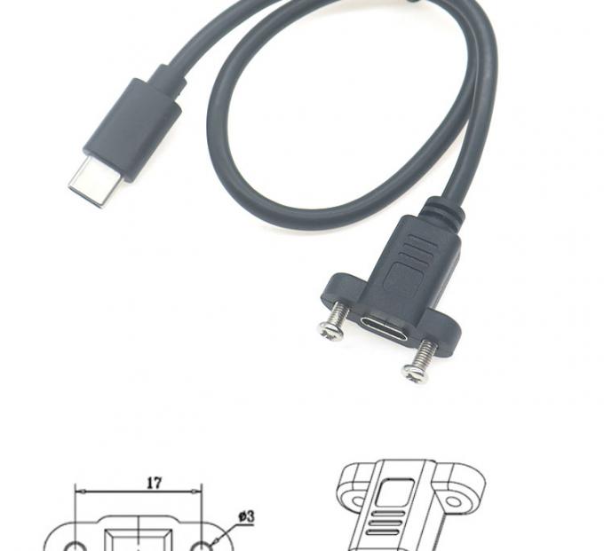 30 cm 50 cm schroefpaneel montage Man tot Vrouw USB Type C 3.1 verlengkabel 2