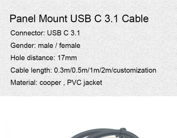 30 cm 50 cm schroefpaneel montage Man tot Vrouw USB Type C 3.1 verlengkabel 1