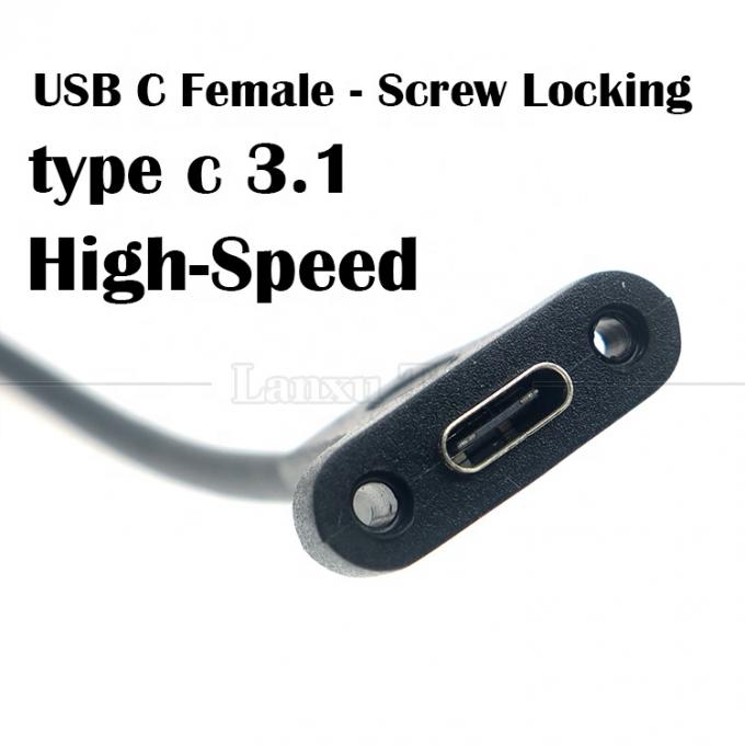 10 Gbps 0,3 m 1 m Man tot vrouw Type C 3.1 Panel Mount Schroef slotgat USB-verlengkabel 4