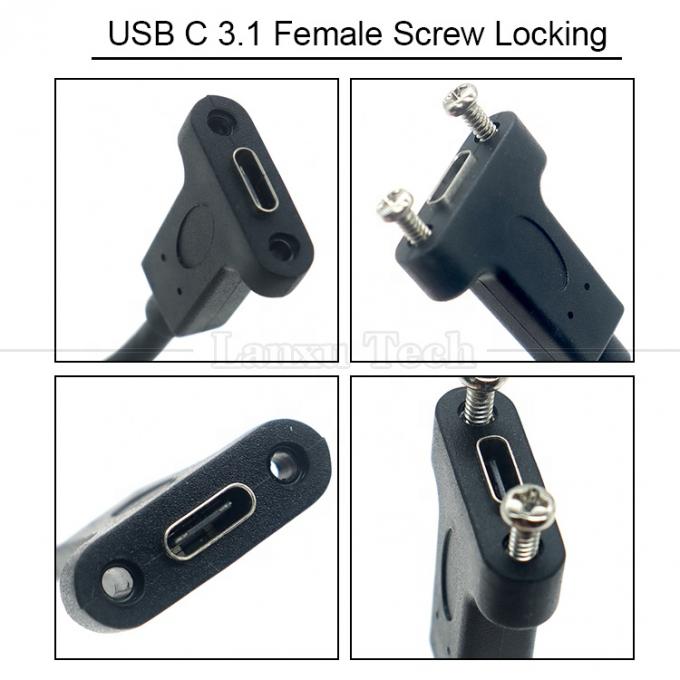 10 Gbps 0,3 m 1 m Man tot vrouw Type C 3.1 Panel Mount Schroef slotgat USB-verlengkabel 2