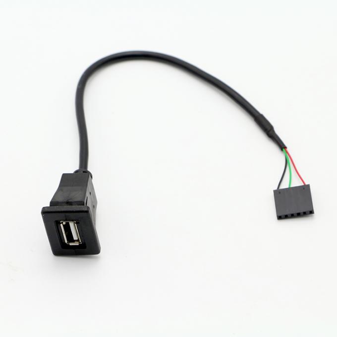 1M 2M 3M Snap in USB Socket Panel Mount Cable met 6 draden Dupont Terminal 1