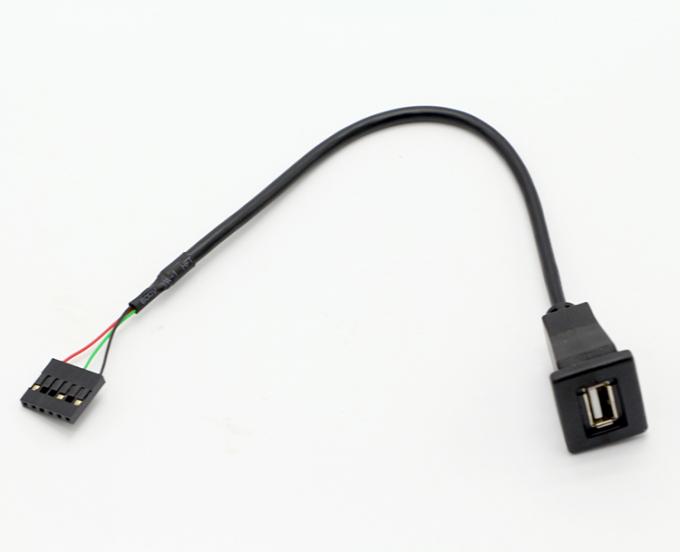 1M 2M 3M Snap in USB Socket Panel Mount Cable met 6 draden Dupont Terminal 5