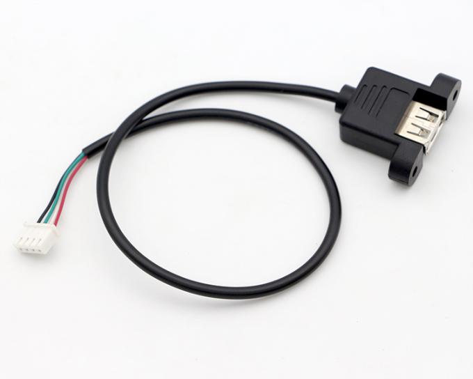 Op maat gemaakte schroefvergrendelingsstaaf Vrouwelijk paneelmontage USB 2.0 Type A tot JST XH PH SH Montage kabel 2