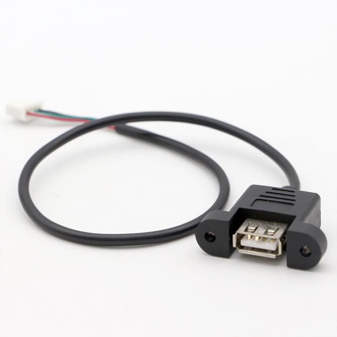 Op maat gemaakte schroefvergrendelingsstaaf Vrouwelijk paneelmontage USB 2.0 Type A tot JST XH PH SH Montage kabel 5