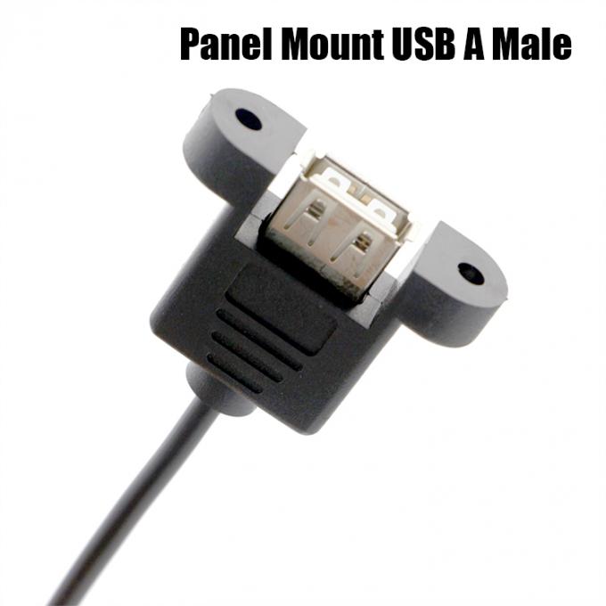 Op maat gemaakte schroefvergrendelingsstaaf Vrouwelijk paneelmontage USB 2.0 Type A tot JST XH PH SH Montage kabel 3