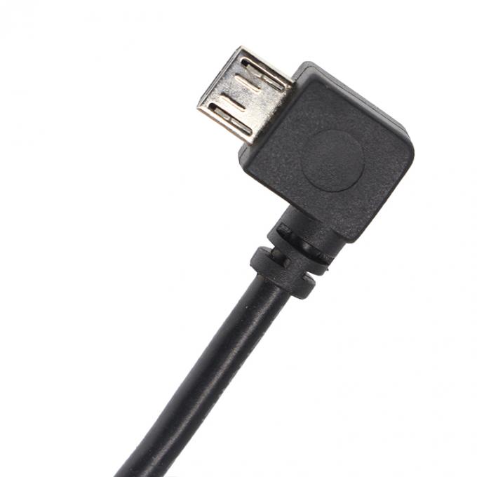 Op maat gemaakte schroef vergrendeling 90 graden hoek Micro B Man USB 2.0 Type B Vrouwelijke Panel Mount Extension Cable 3