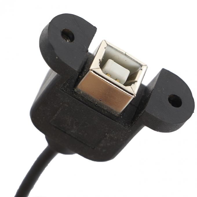 Op maat gemaakte schroef vergrendeling 90 graden hoek Micro B Man USB 2.0 Type B Vrouwelijke Panel Mount Extension Cable 2