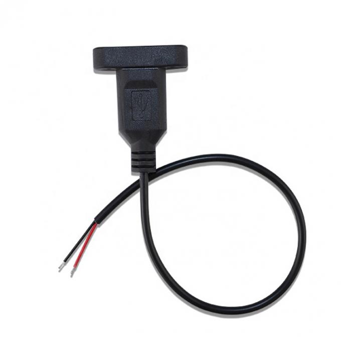 Custom Panel Mount USB A Vrouwelijke tot blote draad Tinned Open End Cable 1