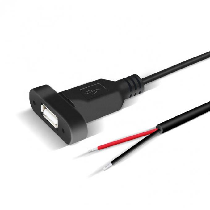 Custom Panel Mount USB A Vrouwelijke tot blote draad Tinned Open End Cable 5
