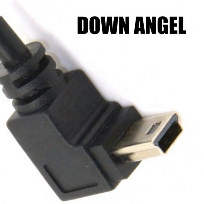 90 graden omhoog naar beneden links rechts hoek mini usb naar gestript naakte draad open einde pigtail kabel 2
