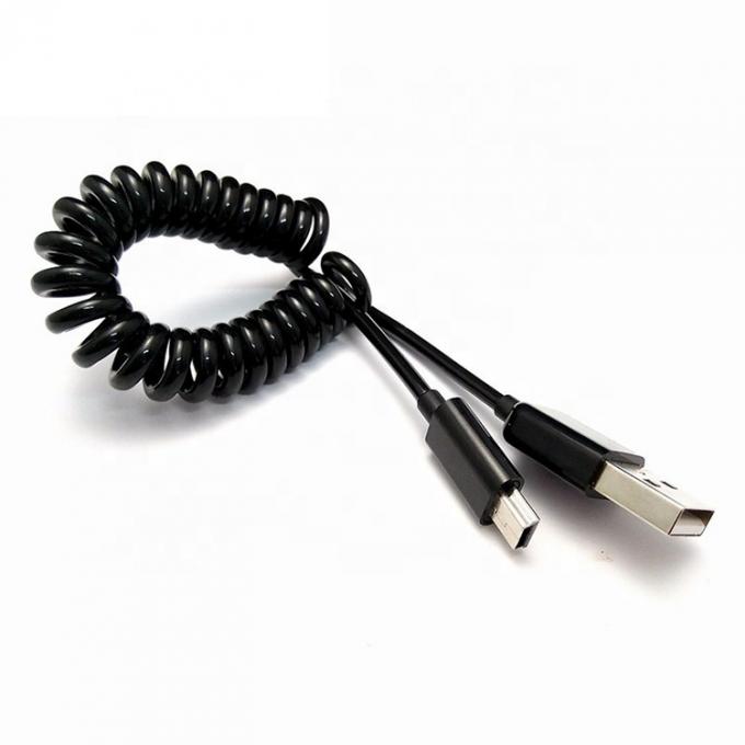 OEM 1M 2M Data Charging Spiral Coiled USB naar MINI USB kabel 4