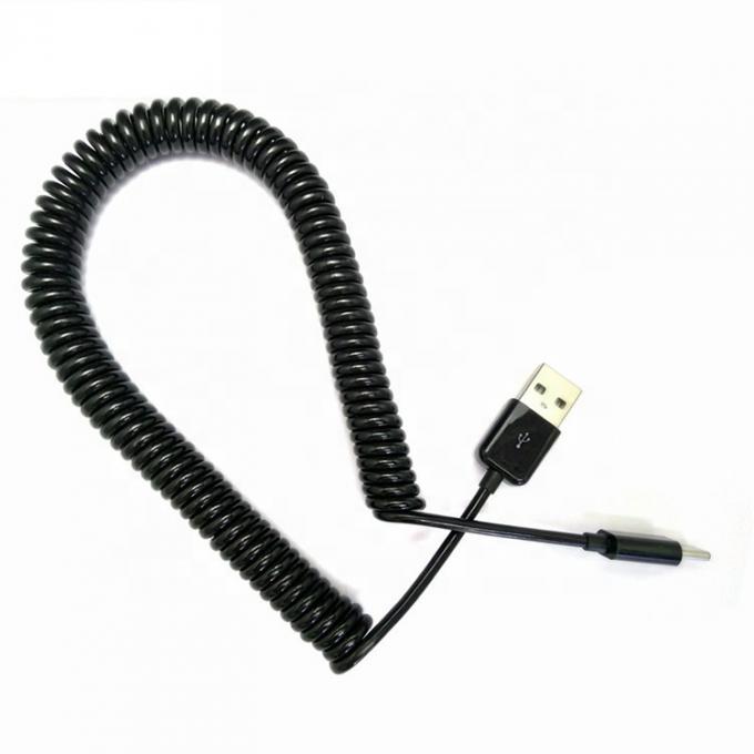 OEM 1M 2M Data Charging Spiral Coiled USB naar MINI USB kabel 5
