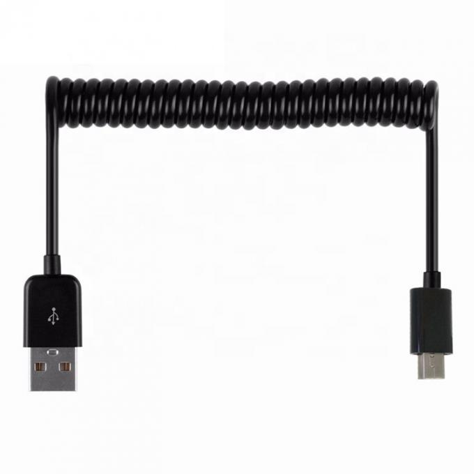 OEM 1M 2M Data Charging Spiral Coiled USB naar MINI USB kabel 3