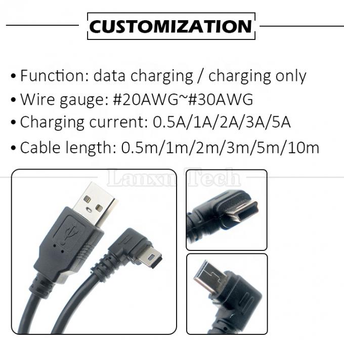 Aanpassing 90 graden linkerhoek USB A Male tot MINI 5P USB kabel voor PS3 controller camera 1