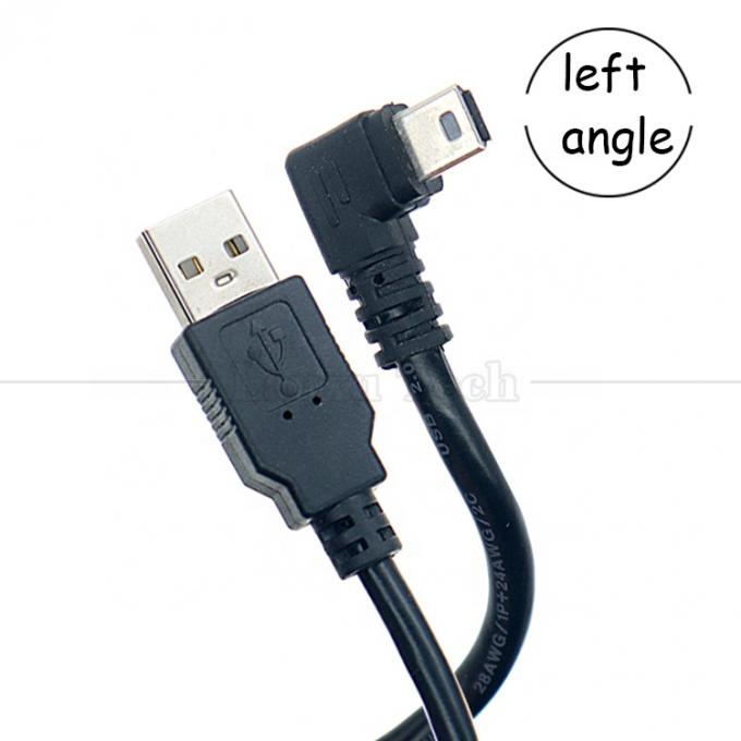 Aanpassing 90 graden linkerhoek USB A Male tot MINI 5P USB kabel voor PS3 controller camera 2