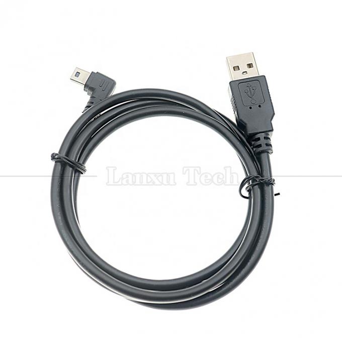 1m 2m 3m 5m 90 graden L-vorm Rechts Links Hoek USB 2.0 A Man tot Mini B 5 pin USB-datalading kabel voor MP3-camera 4