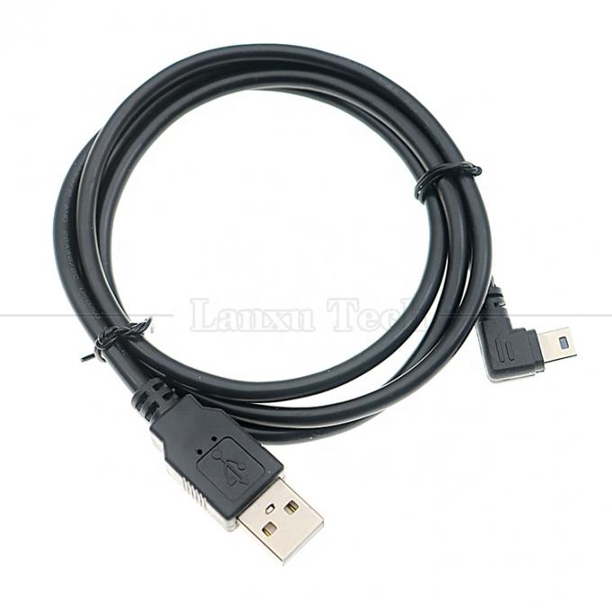 1m 2m 3m 5m 90 graden L-vorm Rechts Links Hoek USB 2.0 A Man tot Mini B 5 pin USB-datalading kabel voor MP3-camera 8