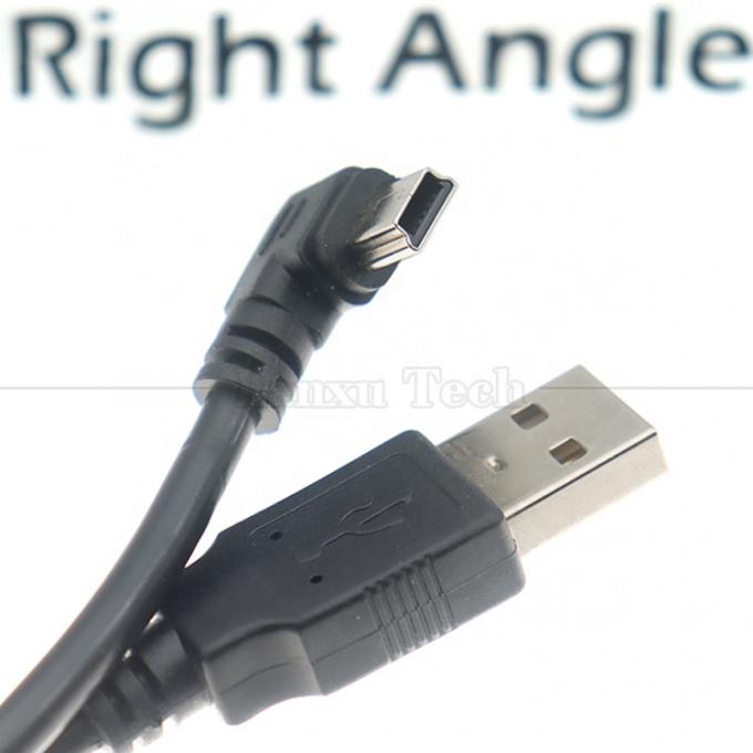 1m 2m 3m 5m 90 graden L-vorm Rechts Links Hoek USB 2.0 A Man tot Mini B 5 pin USB-datalading kabel voor MP3-camera 6