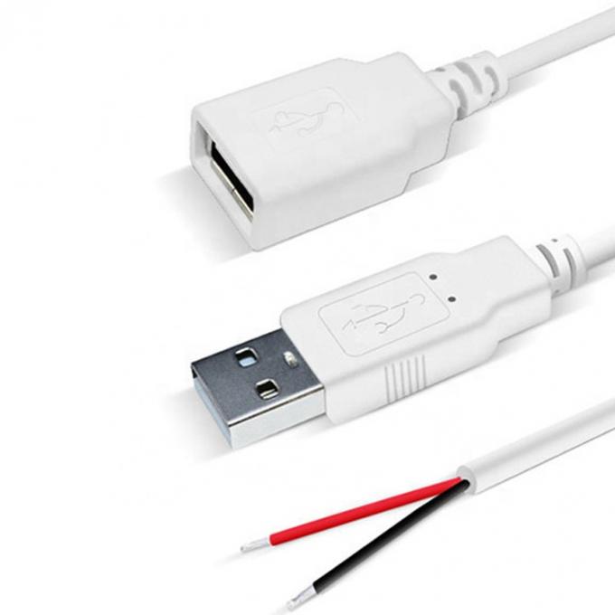 Custom 1m 2m 3m Witte USB A Man tot Open End Gelast Draad Breakout Extension Cable 3