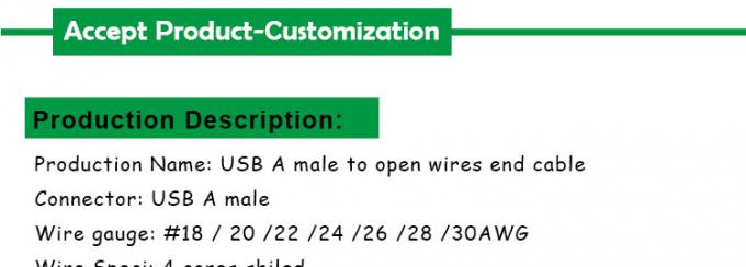Schild USB A Man tot 4 kale draden Open End Pigtail Cable 2