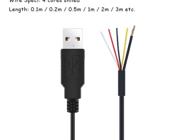 Schild USB A Man tot 4 kale draden Open End Pigtail Cable 3