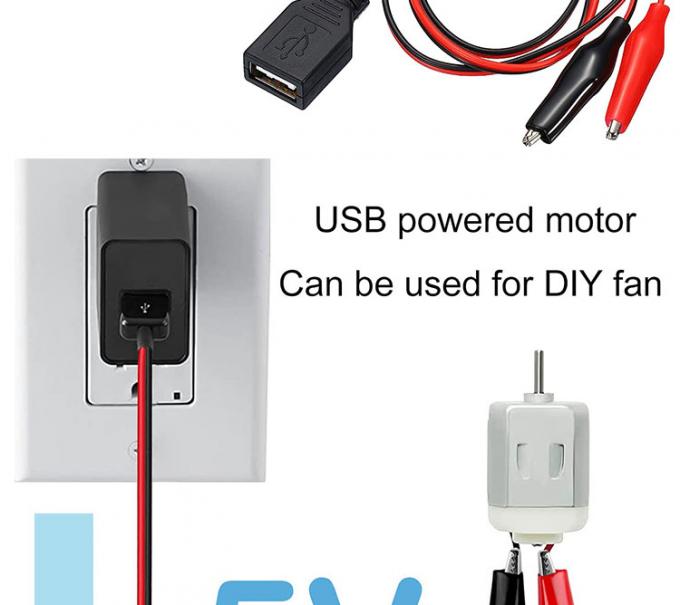 Mannelijke Vrouwelijke USB-aansluiting voor dubbele koperen krokodil klampen alligator clips test leidingen draad adapter kabel voor elektrisch circuit 4