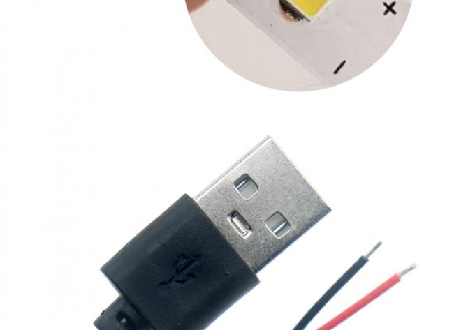Hoge kwaliteit 5V USB 2.0 een man om te openen gestript kaal 2pin draden Eind pigtail kabel voor LED licht strooklamp 5