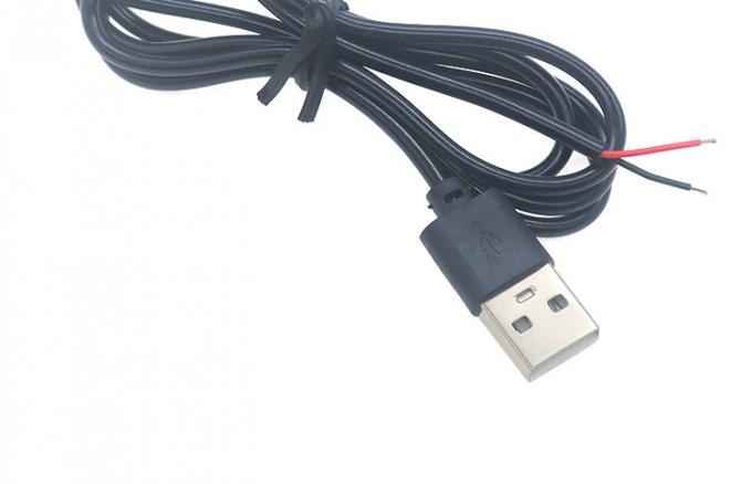 Hoge kwaliteit 5V USB 2.0 een man om te openen gestript kaal 2pin draden Eind pigtail kabel voor LED licht strooklamp 8