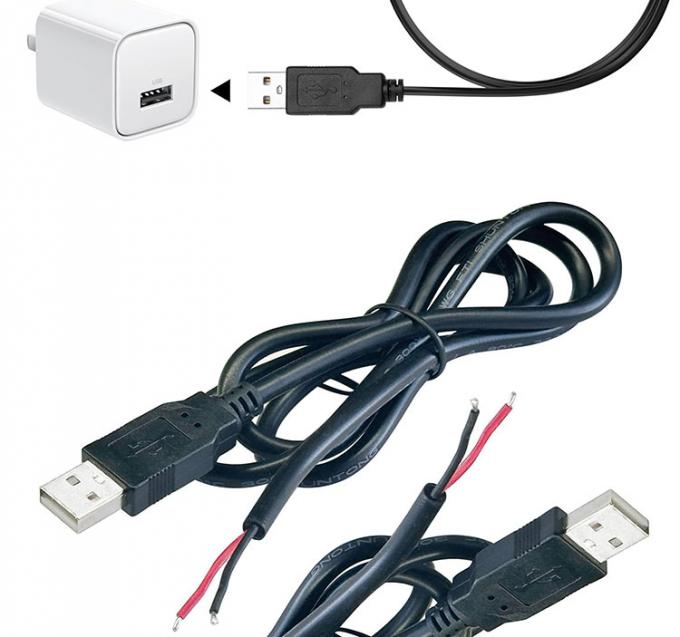 5V USB tot open gestript geblokkeerde lege draden Eind Pigtail Power Charger Cable voor LED Strip Light Lamp 7