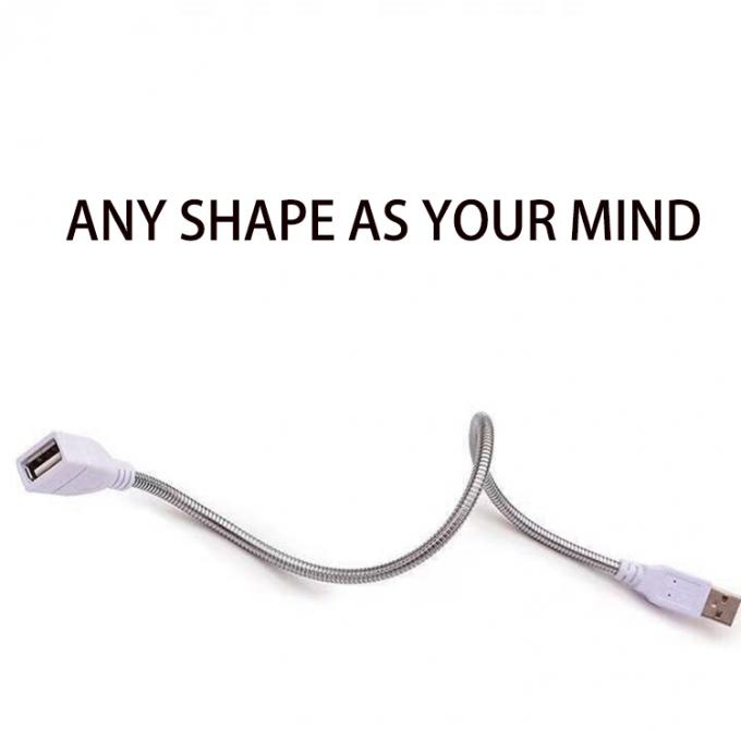 Flexibel metalen roestvrij slang man tot vrouw USB-oplaadverlengingsadapterkabel voor LED-lampventilator 5