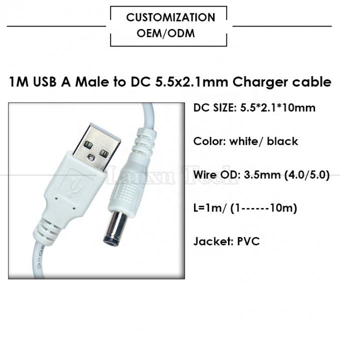 USB A Male tot 2.1x5.5mm DC Barrel Jack Connector Power Charging Cable voor Router Speaker 2