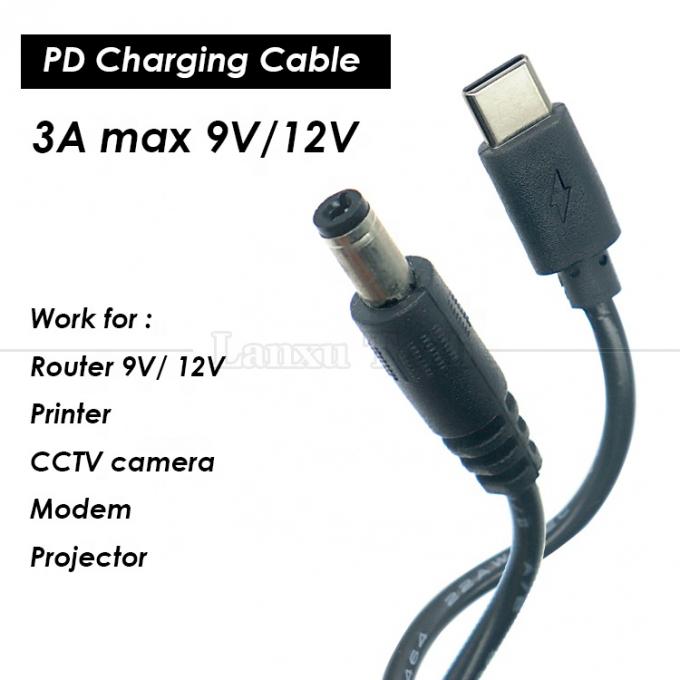 PD Charging 3A 9V 12V 15V 20V USB Type C naar DC 5.5x2.1mm Jack Adapter Converter Cable voor Wifi Router Modem Projector Camera 0