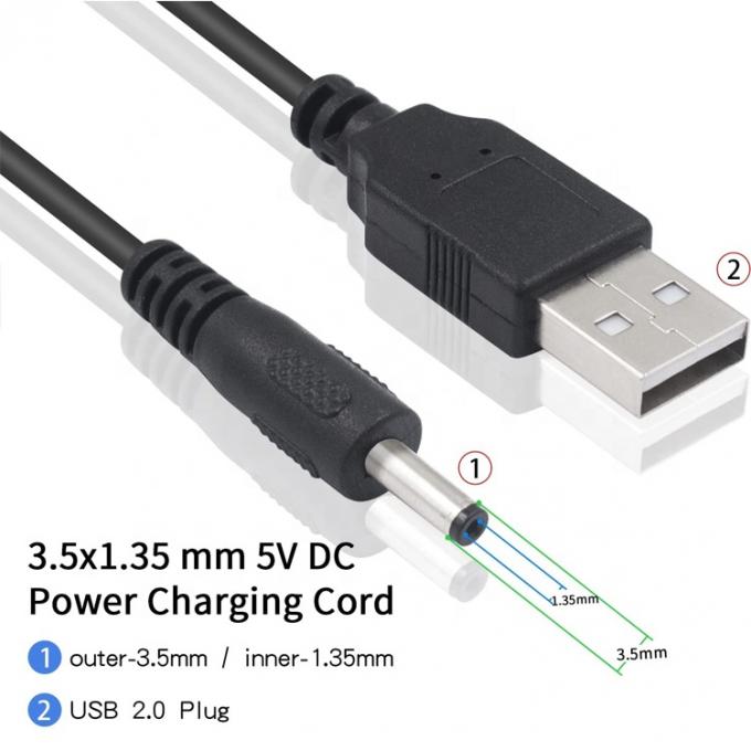 1 meter USB Male to DC Barrel Jack 3,5 mm 1,35 mm Power Charger Cable voor Router Speaker 4