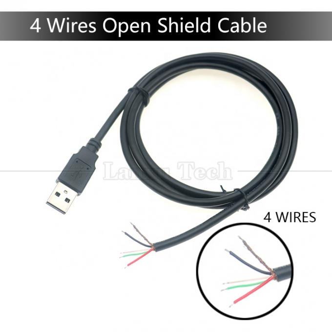 Persoonlijke USB 2.0 Type A Mannelijk tot gestript Geladen 2 3 4 Draden Open End Pigtail Data Charging Cable 7