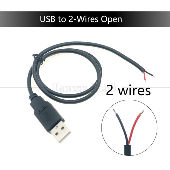Persoonlijke USB 2.0 Type A Mannelijk tot gestript Geladen 2 3 4 Draden Open End Pigtail Data Charging Cable 9