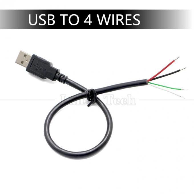 Persoonlijke USB 2.0 Type A Mannelijk tot gestript Geladen 2 3 4 Draden Open End Pigtail Data Charging Cable 8
