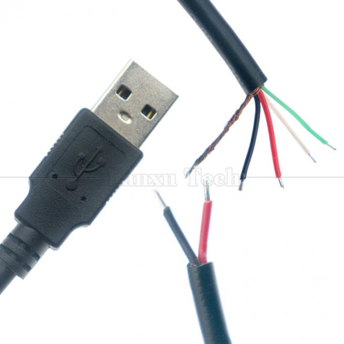 Op maat gemaakte USB A van man tot stript kaal draad Open End Pigtail Cable 2