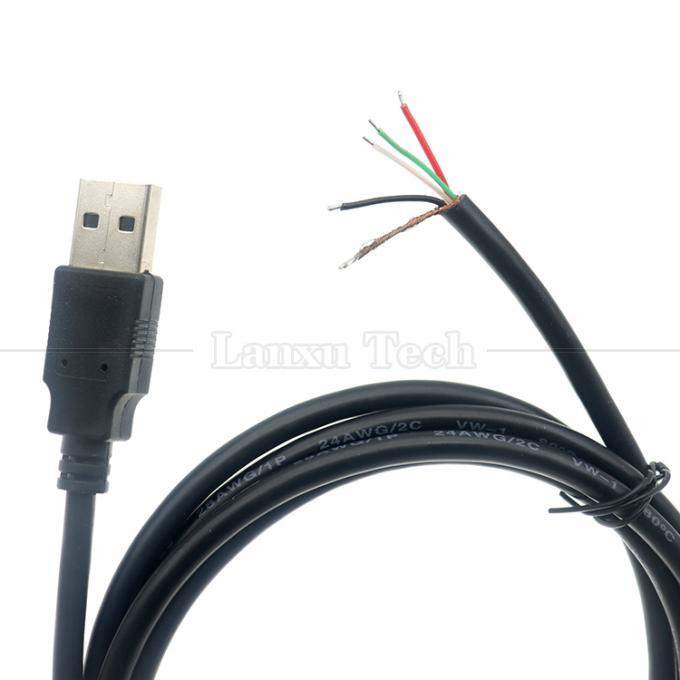 Op maat gemaakte USB A van man tot stript kaal draad Open End Pigtail Cable 5