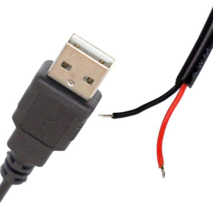 USB 2.0 Een man om te openen Stripped 2 Tined Soldering Bare Wire End Pigtail Cable 2