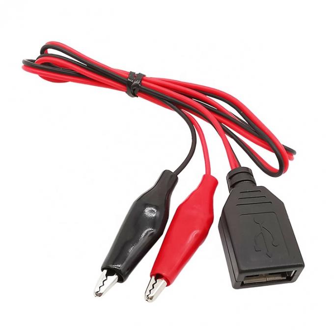 Crocodile Clamps Alligator Clip naar USB Een vrouwelijke testdraad Adapter kabel 0