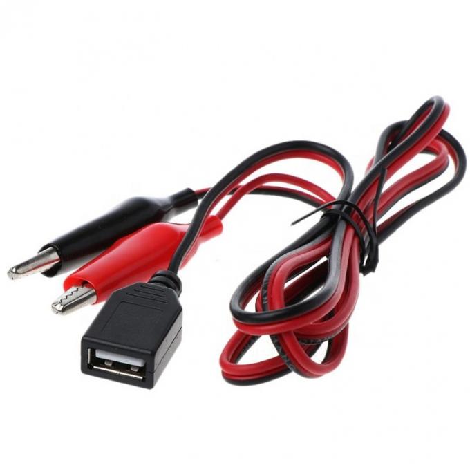 Crocodile Clamps Alligator Clip naar USB Een vrouwelijke testdraad Adapter kabel 3
