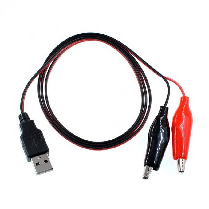 Crocodile Clamps Alligator Clip naar USB Een mannelijke testdraad Adapter kabel voor het testen van het circuit 0