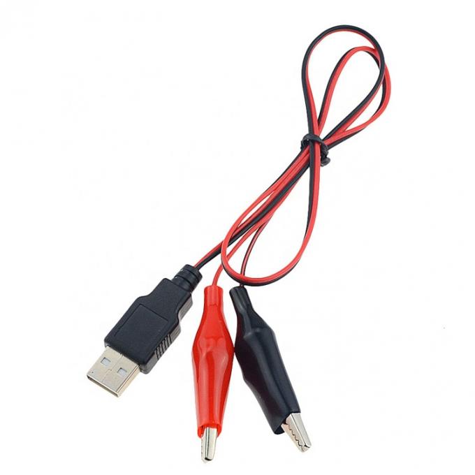 Crocodile Clamps Alligator Clip naar USB Een mannelijke testdraad Adapter kabel voor het testen van het circuit 5
